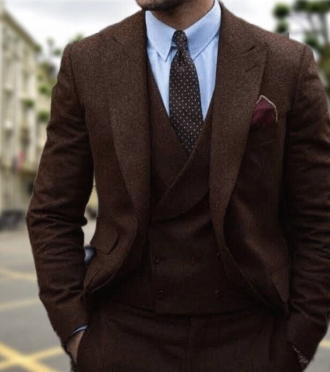 Men Tweed Suit Brown Tweed Suits for Men Men Suit Wedding Etsy
