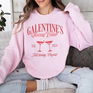 Galentines Sweatshirt, XOXO Galentine, Friends Gift, Galentine Party Wear, Heart Print, galentines gang, anti valentines