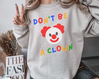 Clown Sweatshirt, Clowncore Shirt, Kidcore Clothing, Retro Circus Tee, Weirdcore Gift For Her Trending Clown Sweatshirt, Kidcore Shirt,