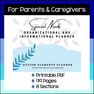 Special Needs Parent Caregiver Organizational Binder | IEP | Autism | Down Syndrome | Special Education