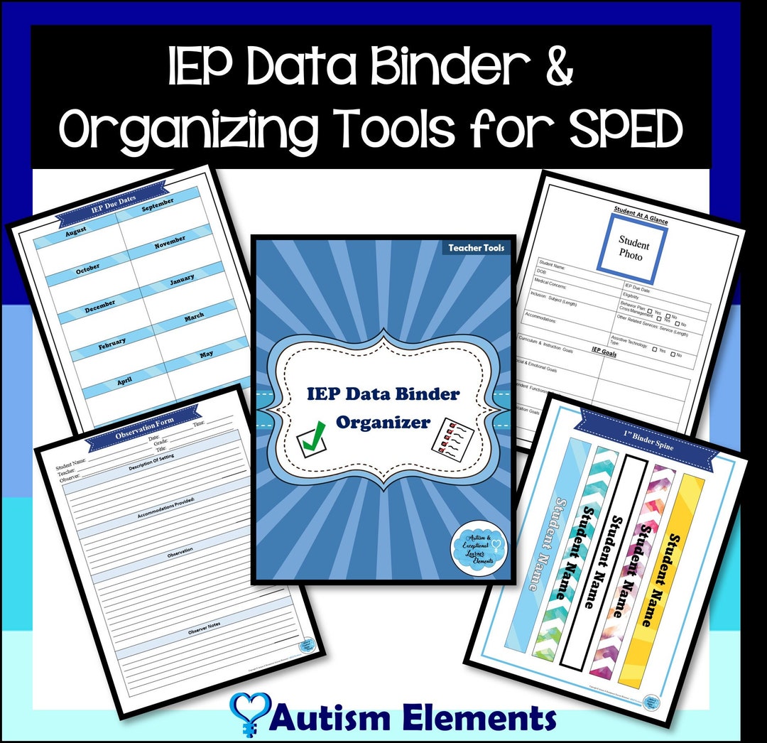 IEP Data Binder and Organizer Tool for Special Needs Students SPED & Autism Data Etsy