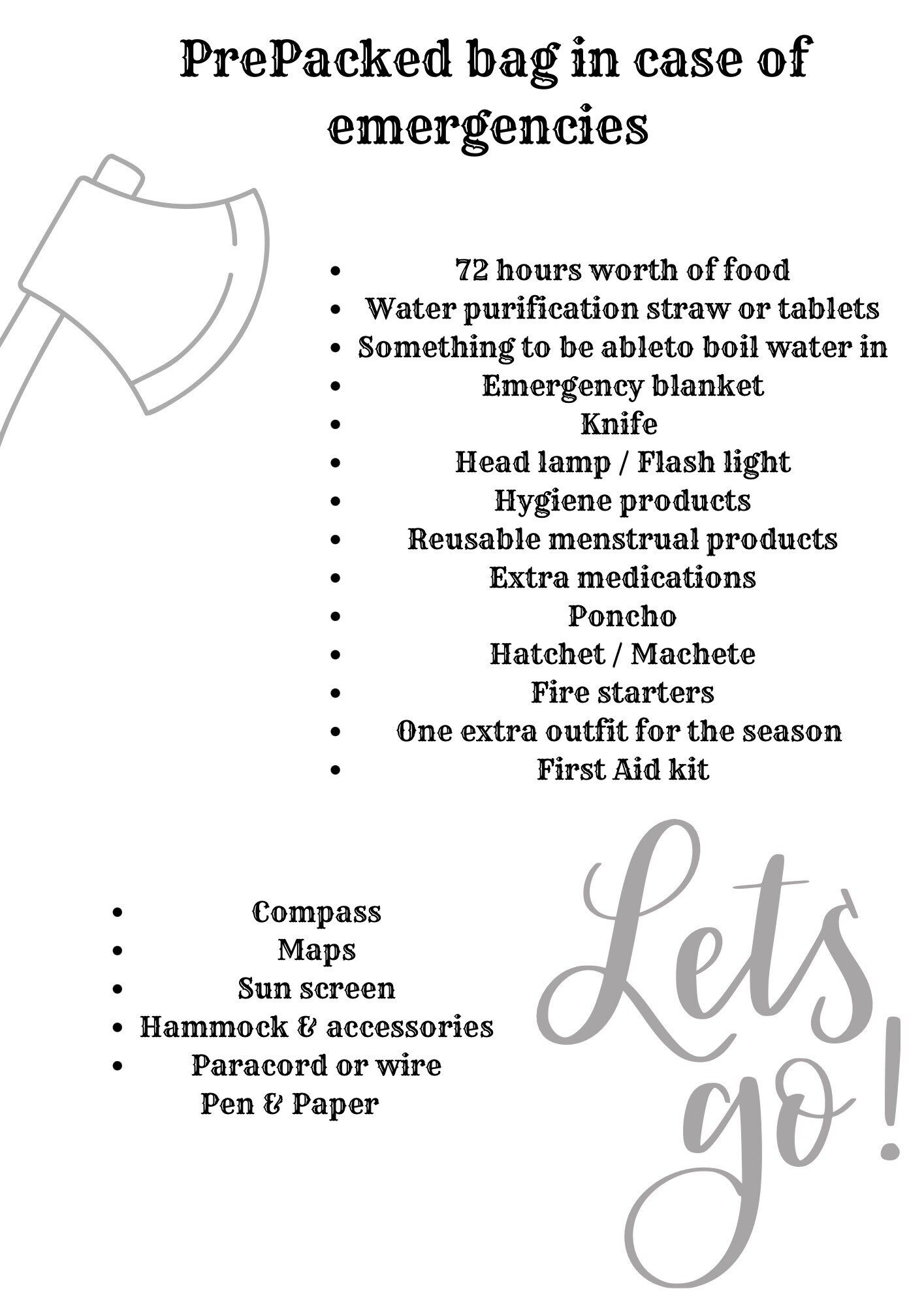 Printable Survival Guide Etsy