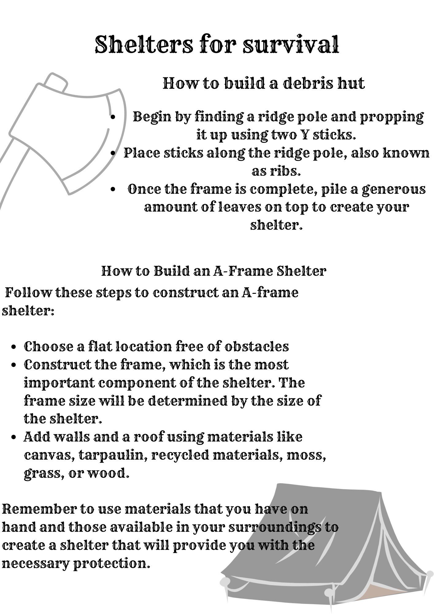 Printable Survival Guide Etsy