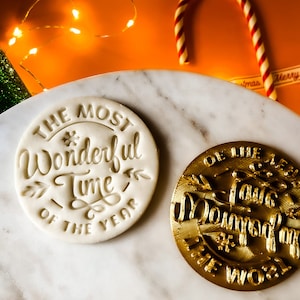 The most wonderful time of the year, Christmas Cookie Stamps, 2025 Christmas Cookie Cutter, Fondant Embosser, Unique holiday gift
