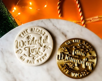 The most wonderful time of the year, Christmas Cookie Stamps, 2025 Christmas Cookie Cutter, Fondant Embosser, Unique holiday gift