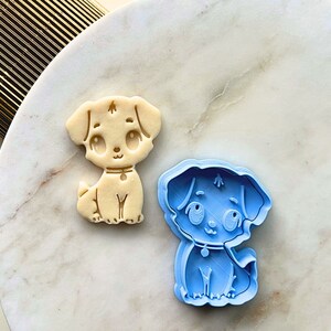 Cute Puppy Cookie Cutter, Dog Fondant Stamp for Kids Birthday Baking, 3D Printed Baby Animal Cookie Mold, Pet Treat Cutter