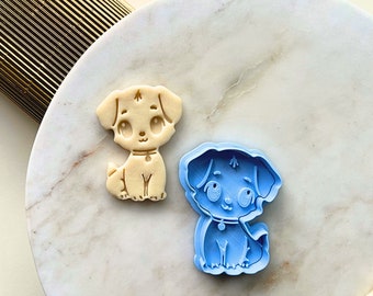 Cute Puppy Cookie Cutter, Dog Fondant Stamp for Kids Birthday Baking, 3D Printed Baby Animal Cookie Mold, Pet Treat Cutter