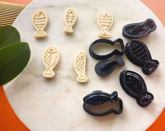 Cortador de galletas con forma de pez, juego de sellos de arcilla oceánica: lindas herramientas marinas para hornear galletas, regalo para panaderos y amantes del océano, masa, fondant, cerámica.