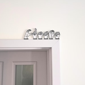 Lenguaje de señas ASL, decoración de aula, arte de pared para puerta, educación en casa y preescolar, regalo de intérprete de ASL ABC para maestros, nombre personalizado con señas de mano