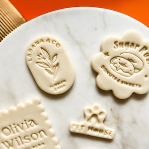 Cortador de galletas con logotipo personalizado, cortador de galletas personalizado con su logotipo, sello de galletas personalizado, diseño de logotipo personalizado imagen 1