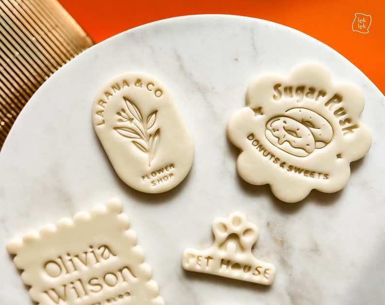Cortador de galletas con logotipo personalizado, cortador de galletas personalizado con su logotipo, sello de galletas personalizado, diseño de logotipo personalizado imagen 1