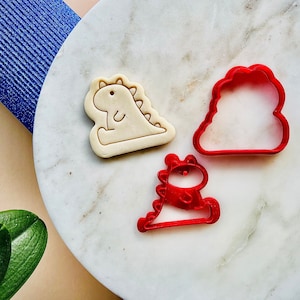 恐竜クッキーカッター、男の子と女の子の誕生日用のかわいいクリスマスクッキースタンプ、赤ちゃん恐竜ビスケットカッター、フォンダンカッターまたは粘土