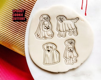 Labrador Retriever cookie cutter dog ghost, Gift for dogs Lover, Yellow lab, golden retriever Halloween cutter, 3D Printed fall clay cutters