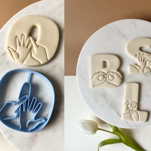 British Sign Language Cookie Cutter BSL Fingerspelling Alphabet, Bsl alphabet Visual language, Custom A-Z Bsl Cookie Cutter, BSL Teacher