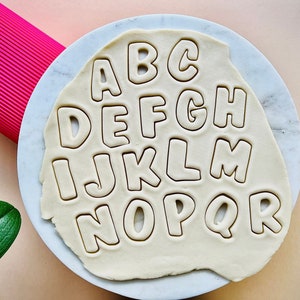 Emporte-pièces ABC, Grandes et petites lettres de l'alphabet pour biscuits, Anniversaire, école maternelle, maternelle, Céramique, Cupcake, Pâte, Biscuits