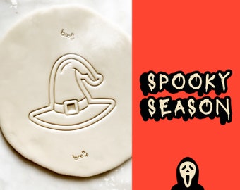 Witch Hat Cookie Cutter, Stamp Cutter for Halloween, Witchy accessories, Halloween Biscuit Cutter, Halloween Cookie, Spooky Season Embosser