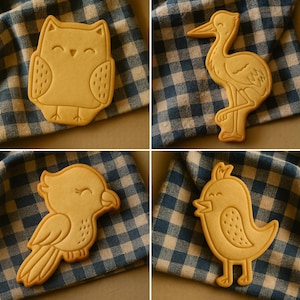 Bird Cookie Cutter & Stamp Set | Owl and Chick Designs | 3D Printed Baking Tool | Spring and Easter Baking, Birds Lover DIY Birthday Gift