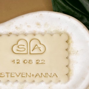 Custom Wedding Cookie Cutter, Personalized Wedding Initials & Date Cookie Biscuit Stamp Fondant Cake Decorating Icing Cupcakes Stencil Clay