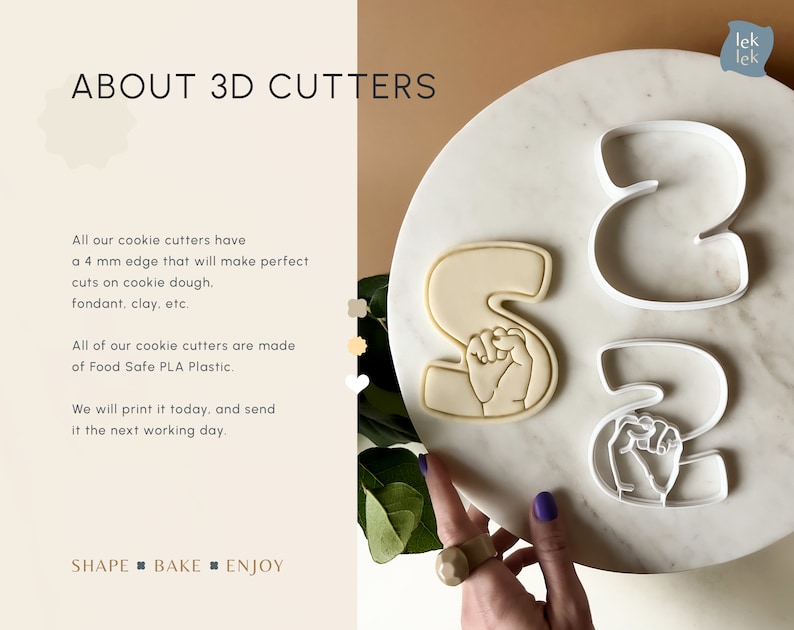 Asl Cookie Cutter American Sign Language Cookie Stamp Asl Etsy