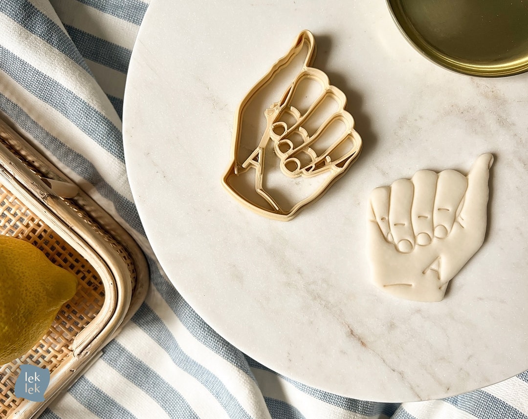 Asl Cookie Cutter Custom Sign Language Hand Gesture Deaf / - Etsy