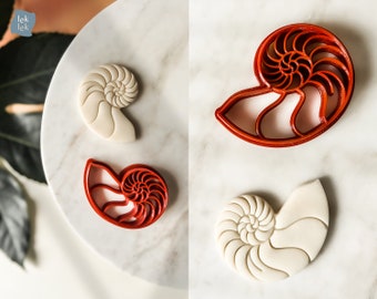 Cortador de galletas de concha de nautilus, cortador de fondant de nautilus impreso en 3D con forma de concha, proporción áurea en la naturaleza, fiesta en el mar, cortador de masa