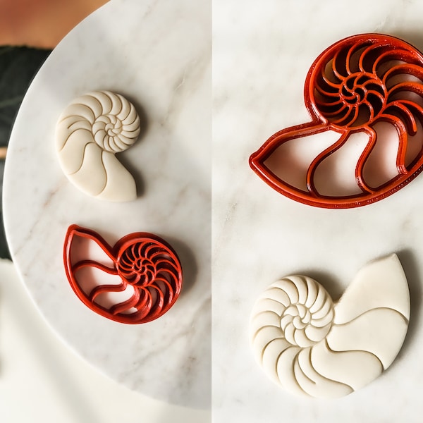 Nautilus Shell Cookie Cutter Sea Shell, 3d Printed Nautilus Fondant Cutter Sea Shell Shape, Golden ratio in nature, Sea Party, Dough cutter