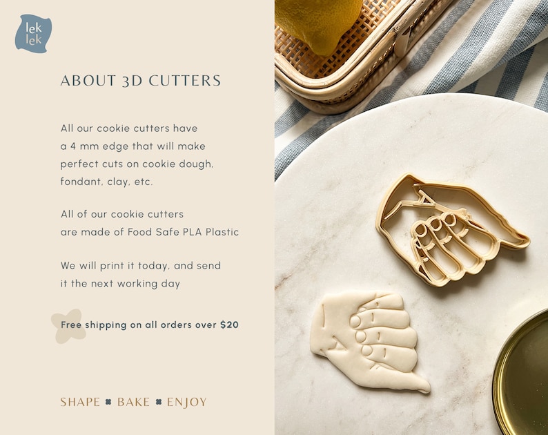 Asl Cookie Cutter Custom Sign Language Hand Gesture Deaf / Etsy