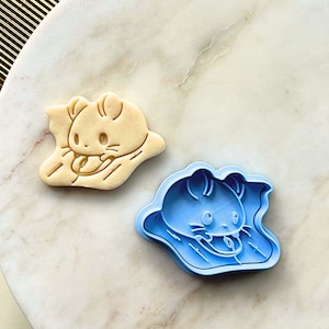 Computer Mouse Cookie Cutter with Mat, Cute Tech-Themed Baking Tool, Programmer Gift, Funny Fondant Stamp, IT Christmas Cookie Mold