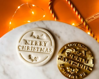 Merry Christmas Cookie Stamp, Merry Christmas Stamp for Cookie, Holiday Cookie Press, Cookies Embossers, Fondant Stamp, Biscuit Decoration