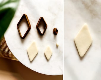 Rhombus Cookie Cutter Geometric Shape Cookie, 3d Printed Polymer Clay Rounded rhombus, Basic shape diamond, Pastry Fondant Shape, Food Safe