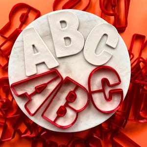 Tagliabiscotti con lettere dell'alfabeto, per ceramica, biscotti e fondente, utensili per ceramica, artigianato in ceramica, set di piccole e grandi dimensioni con numeri