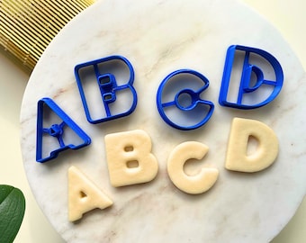 Font Cookie Cutters, Alphabet Letters  Set for Cake Decorating, Fondant Letters Stamp, Alphabet Clay Cutters Full English, Numbers