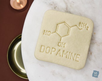 Emporte-pièce dopamine, molécule de dopamine, emporte-pièce bonheur chimie, emporte-pièce moléculaire, molécule d'amour Cookie Stamp, Remise des diplômes