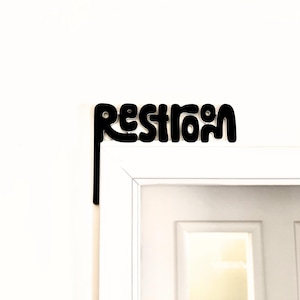 Funny restroom sign door topper, Toilet over the door bathroom decor, Restroom Wall Decor, Humor Airbnb sign for bathroom, Office Restaurant