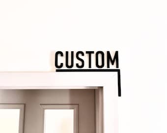 Adorno de puerta personalizado, placa de puerta personalizada, esquina de texto personalizada para letrero de casa, decoración para arco de puerta, letrero de Airbnb, letrero para sobre la puerta