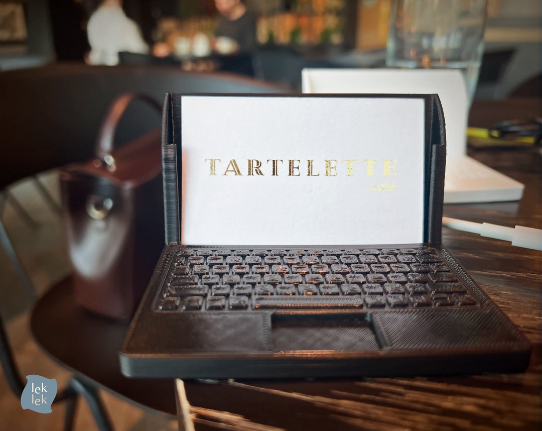 Laptop Business Card Holder for Desk, Software Developer Gift Business