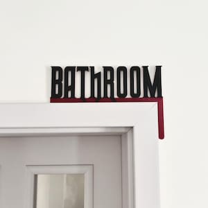 Halloween Bathroom Decor, Restroom Door Topper, Spooky Door sign for halloween, Bathroom Decoration Over The door corner, Sign for Wall Door