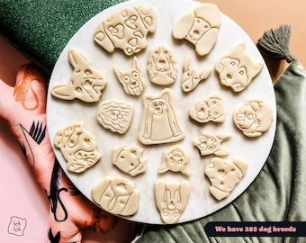 Doodle Dog Cookie Cutter with Stamp, Puppy Polymer Clay Cutter, Dog Treat Biscuit Mold, Fondant Baking Tool, Dog Lover Gift, Puppy Birthday