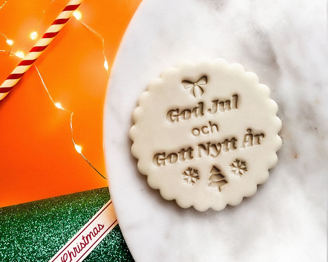 God Jul Och Gott Nytt år Kakform Kakstämpel Jul Dekoration Etsy