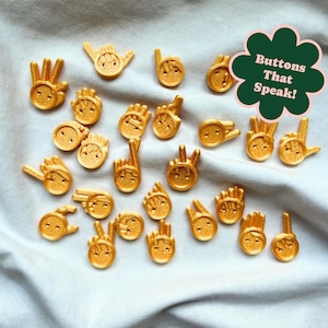 Presente personalizado em linguagem de sinais ASL, camiseta com alfabeto ASL e botões, professor de ASL personalizado, presente para intérprete, miçangas, pulseira, nome ASL