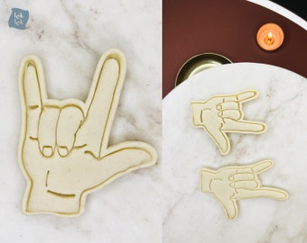 I Love You sign language Cookie Cutter, I Love You Hand Sign Cookie Cutter, ASL Sign Language Cookie Cutter ILY Asl Cookie Cutter, Asl Stamp
