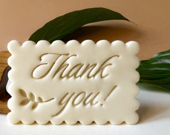Thank You Cookie Cutter, Cookie Stamp Thank You, Embosser stamp + 5 Free Mini Cookie Stamps, Fondant Cutter Handwritten Diy 3D Printed Stamp