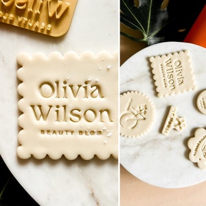 Logo cookie stamp custom, Company cookie stamp logo, custom clay cutter, marketing for small business, Beauty logo bakery
