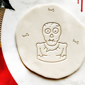 Tagliabiscotti a forma di zombi, tagliabiscotti a forma di mostro zombi R.I.P., stampato in 3D, tagliabiscotti di Halloween, zombi divertenti, attacco zombi, sopravvivenza