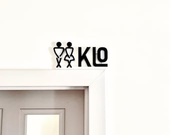 WC-Schild für alle Geschlechter, Kloschild, WC Türschild Toilette für tür, Airbnb Lustig Toilettenschild Hinweisschild Für Männer und Frauen