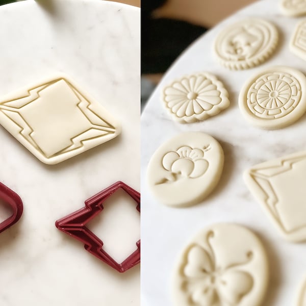 Japanese Family Crest Cookie Cutter, Kamon Cookie Cutter, Kamon Cookie Stamp with Circle, Biscuit cutters, Any custom Kamon