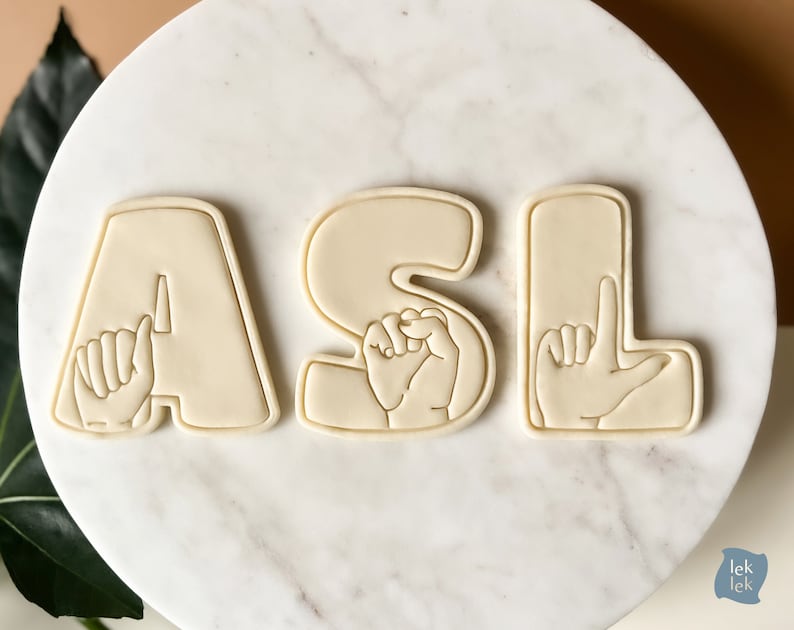 Asl Cookie Cutter American Sign Language Cookie Stamp Asl - Etsy