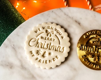 We Wish You Merry Christmas Cookie Stamps, Custom The Family Name Christmas Cookie Cutter, Personalized Family Name, Stamps for Christmas