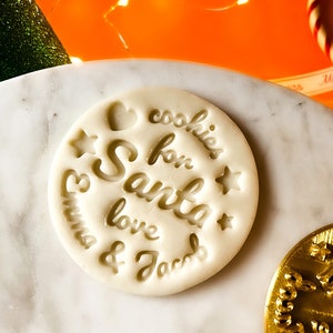 Galletas para Papá Noel, Bandeja "Querido Papá Noel", Sello de galletas navideñas, Leche y galletas, Bandeja de galletas de Papá Noel, Leche para Papá Noel, Nochebuena, Papá Noel para niños