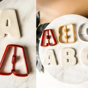 Cortador de biscoitos com letras personalizadas, cortadores de biscoitos com letras em negrito e cortadores de fondant personalizados, conjunto de fontes | Carimbo de letras | Carimbo de alfabeto